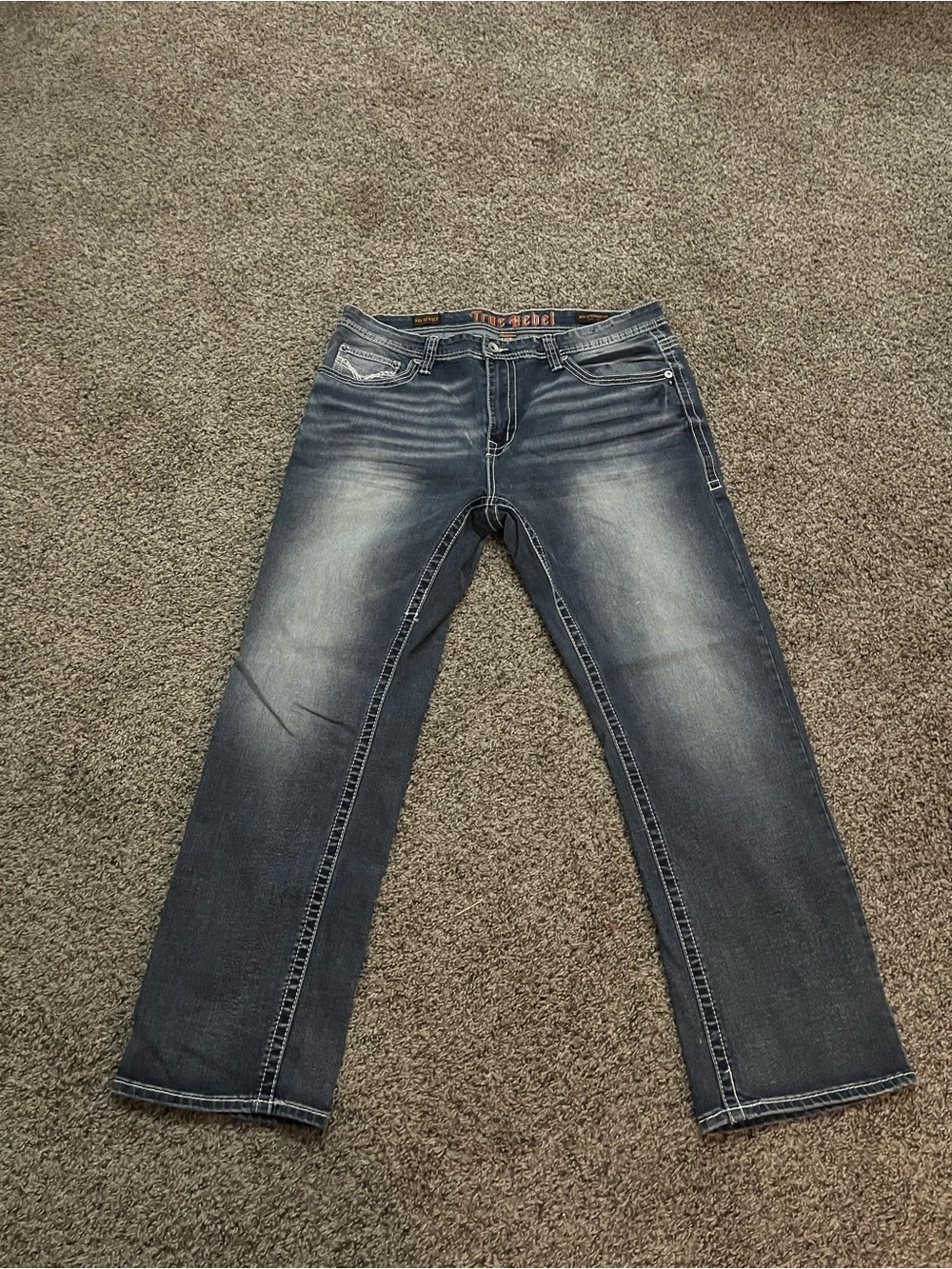 Relaxed Fit Men's Faded Blue Jeans